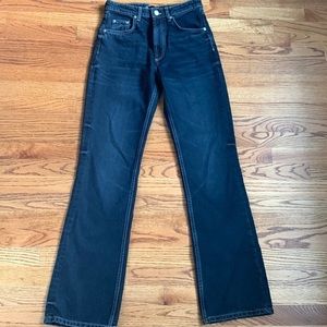 Zara + denim High-Waist Wide Leg / Flare Jeans Size 6